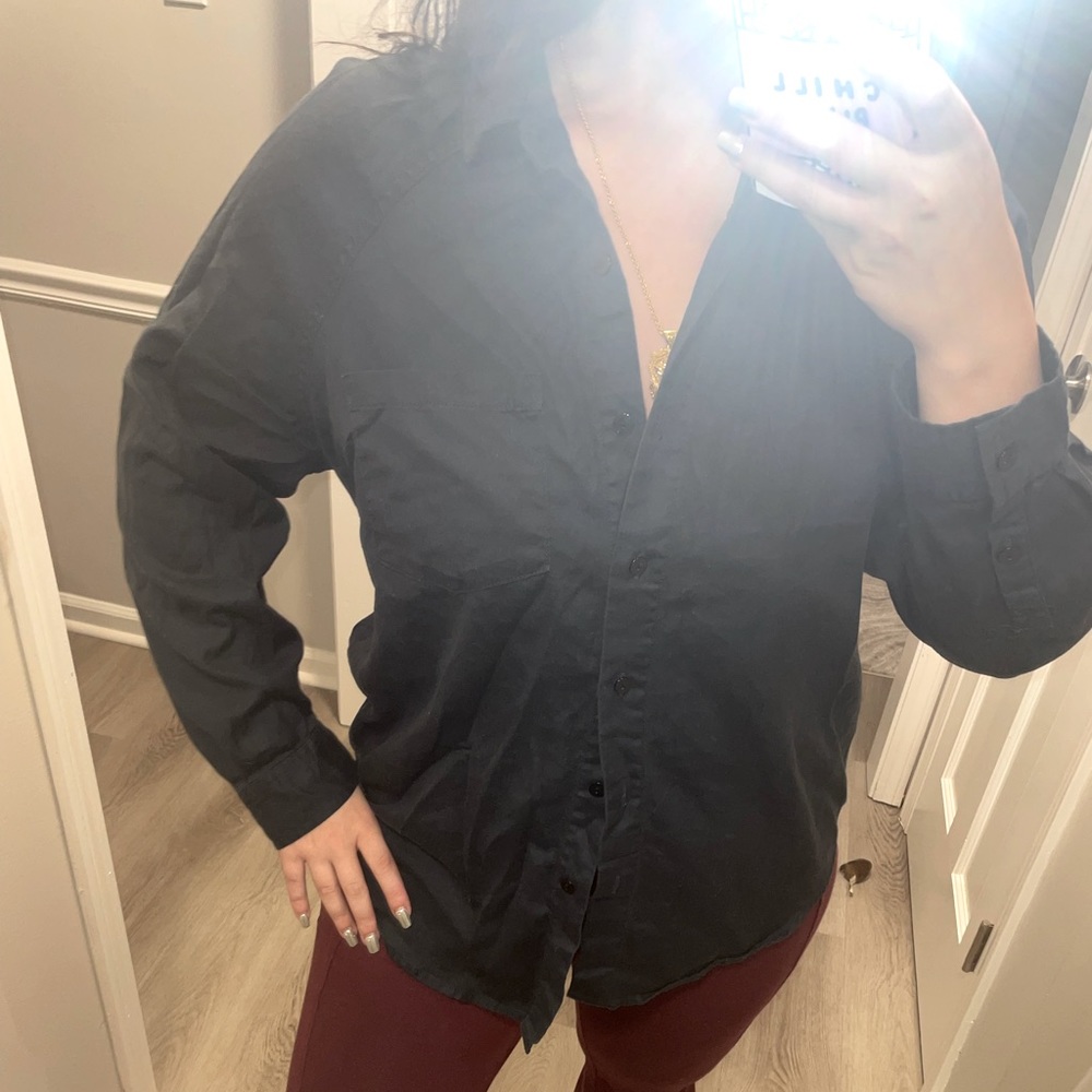 Black button up top